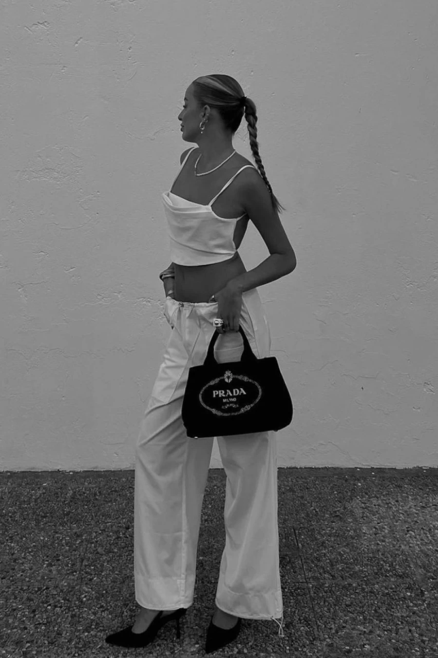 SNDYS Women's Paloma Cargo Pants in White - High Waist Utility Trousers
