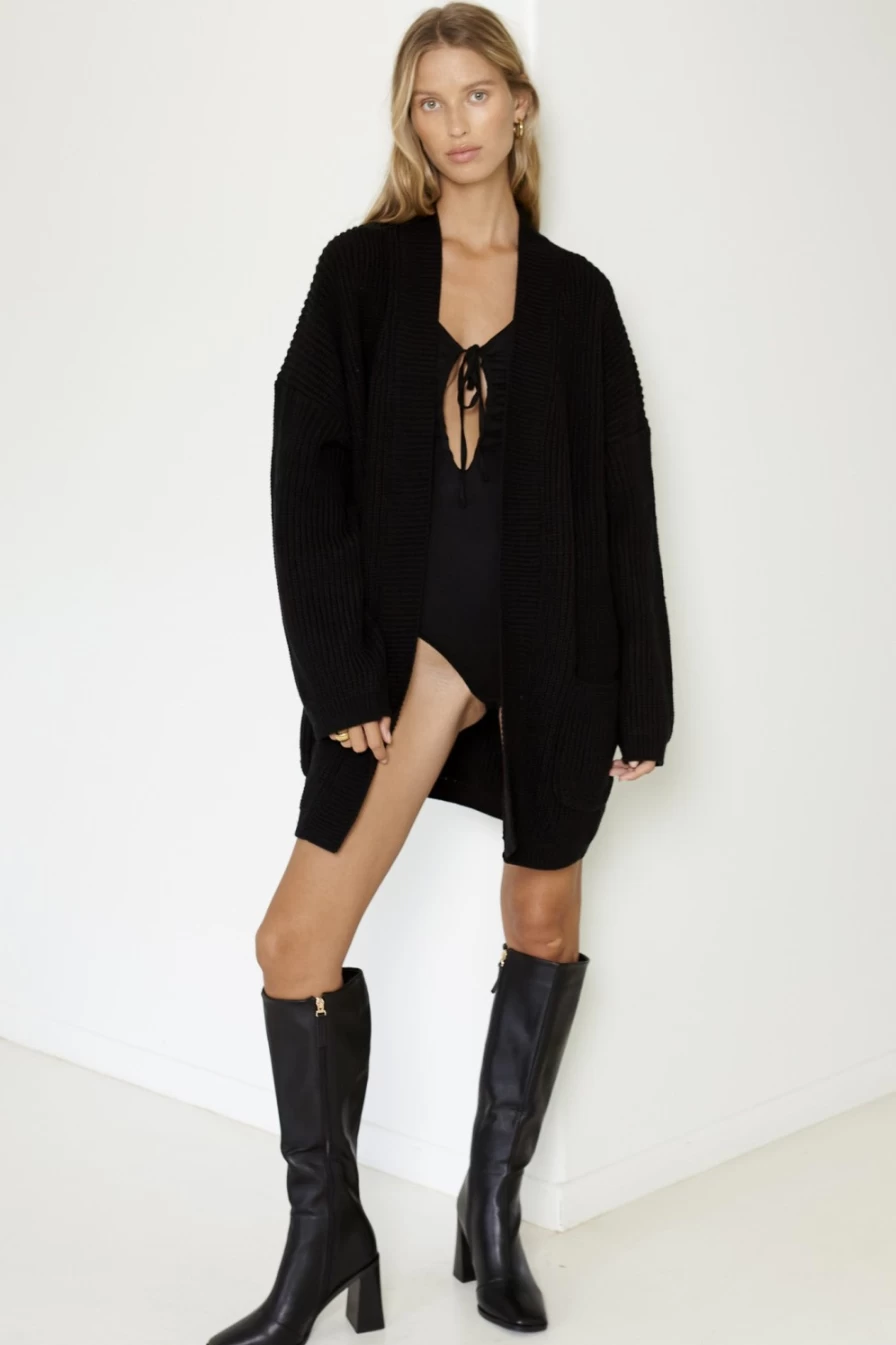 SNDYS Women's Essie Black Cardigan Sweater