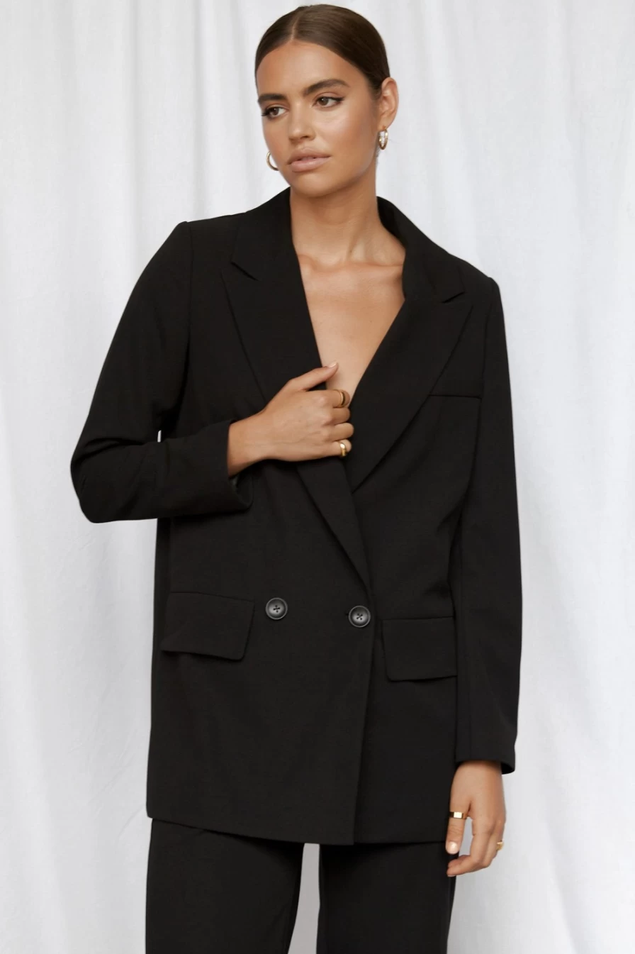 SNDYS Women's Brooklyn Blazer - Classic Black Stylish Tailored Jacket for Women