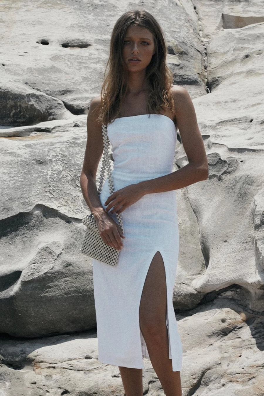 SNDYS Women's Serena White Everyday Dress - Elegant Casual Wear