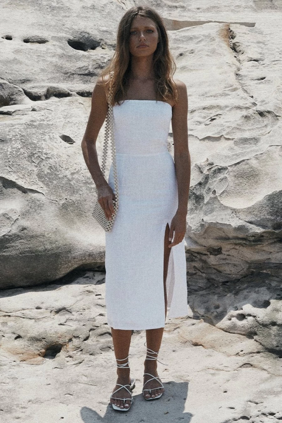 SNDYS Women's Serena White Everyday Dress - Elegant Casual Wear