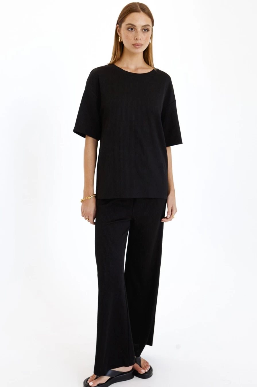 SNDYS Women's Arwen Black Top - Stylish Casual Blouse for Women