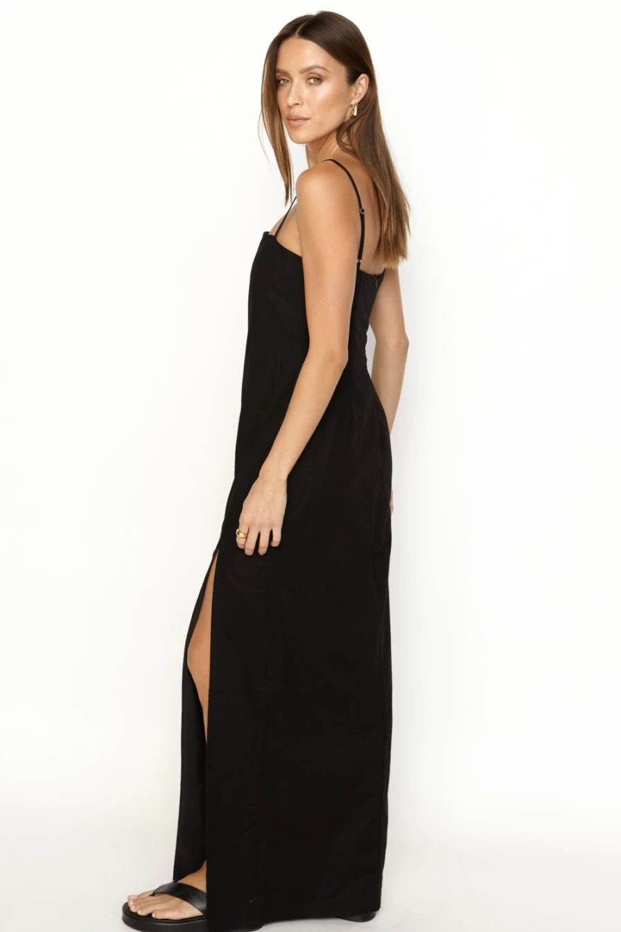 SNDYS Women's Palmer Black Dress - Elegant Evening Gown for Women