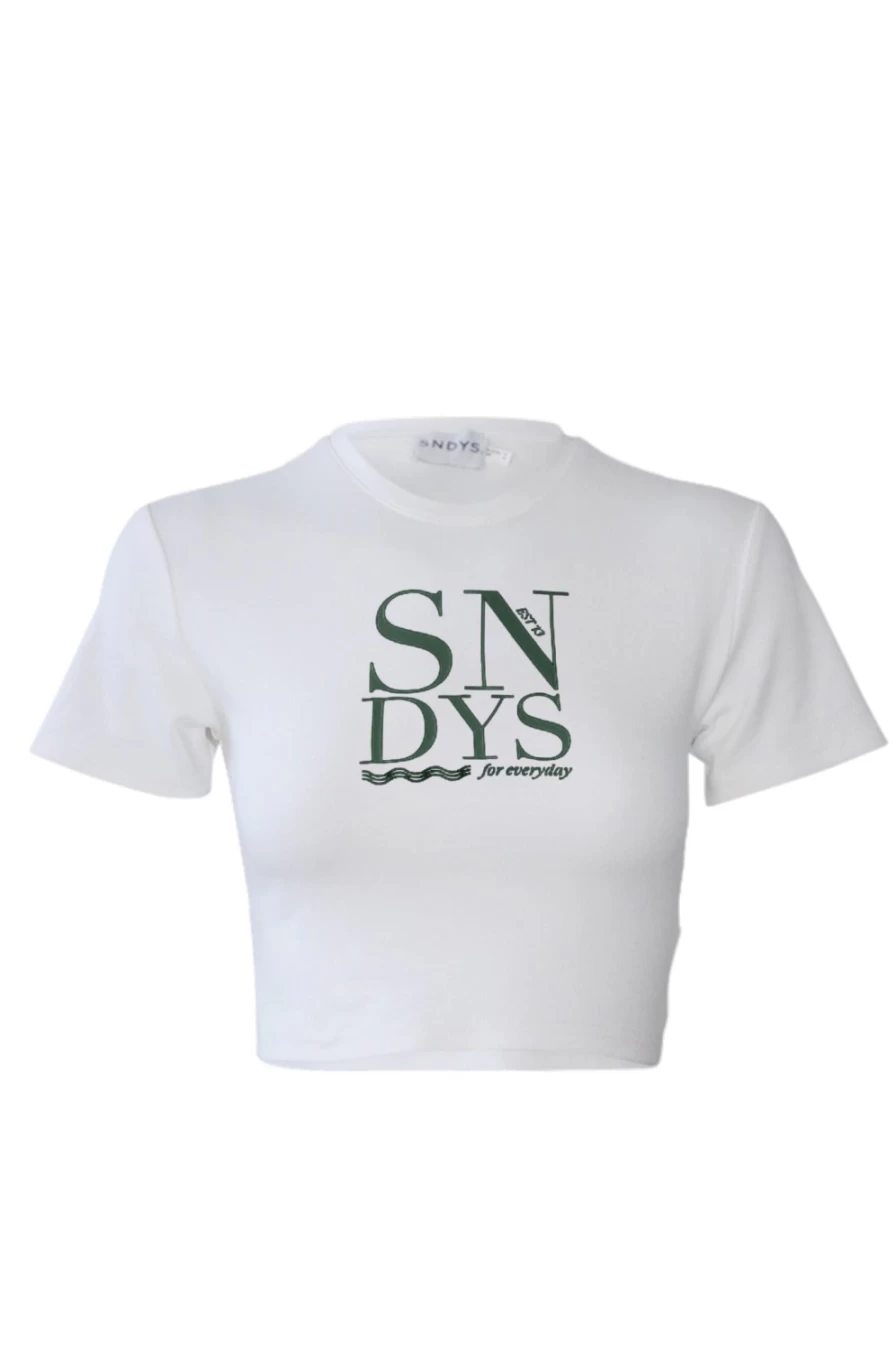 SNDYS Women's Ivory Baby Tee - Soft Vintage Style Short Sleeve T-Shirt