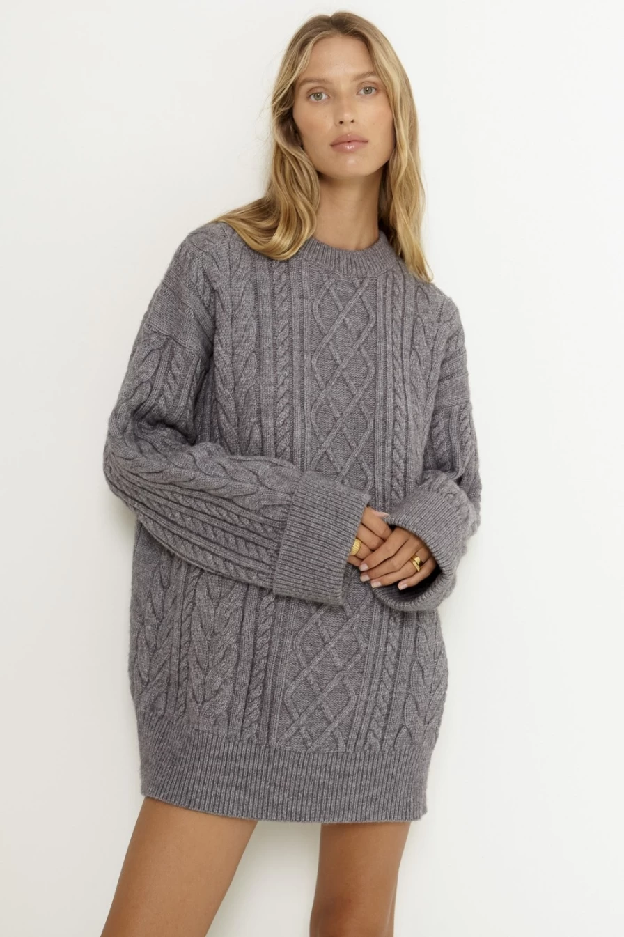 SNDYS Women's Nellie Grey Jumper - Soft Knit Sweater for Women