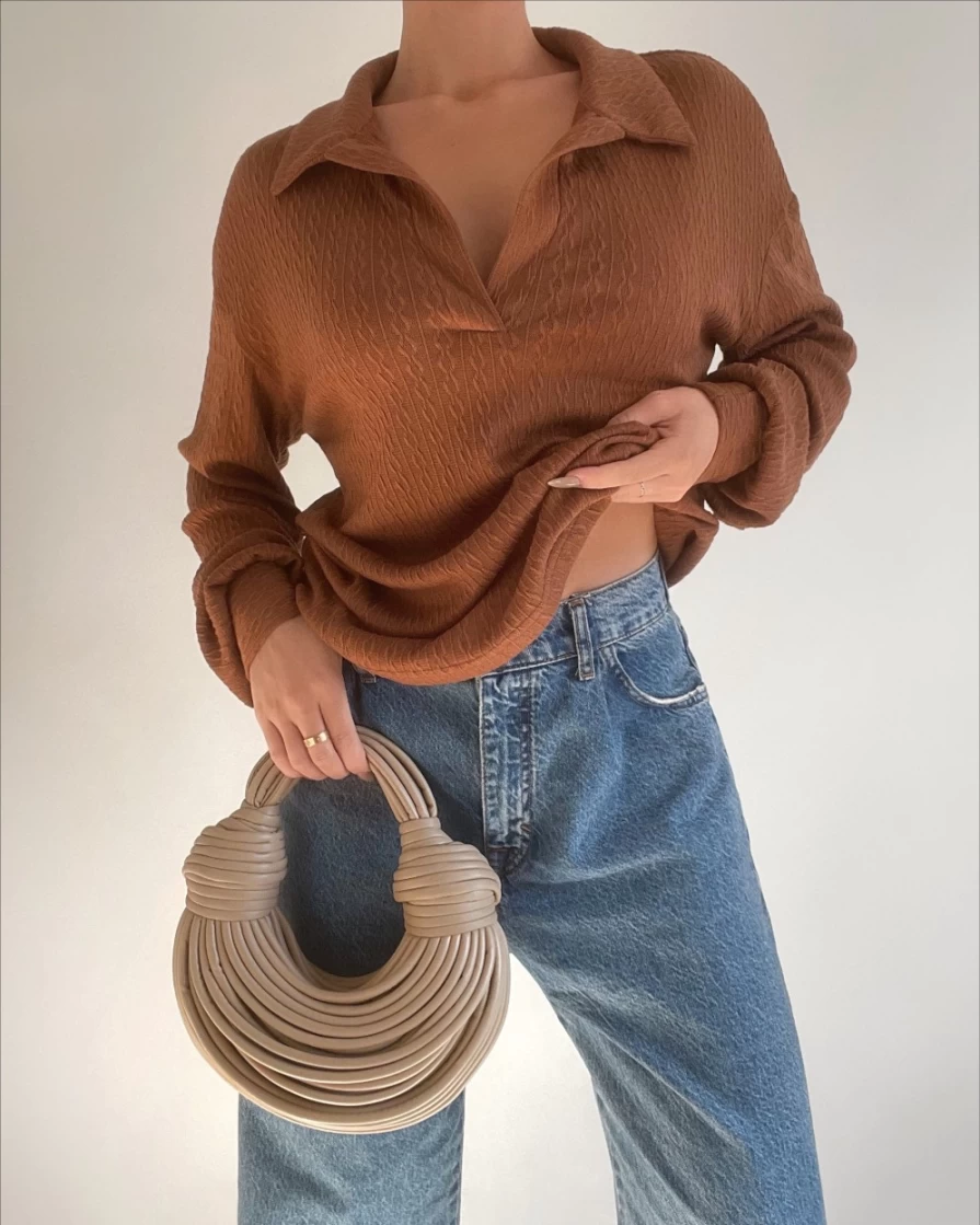 SNDYS Women's Avery Jumper in Chestnut Brown - Stylish Knit Sweater