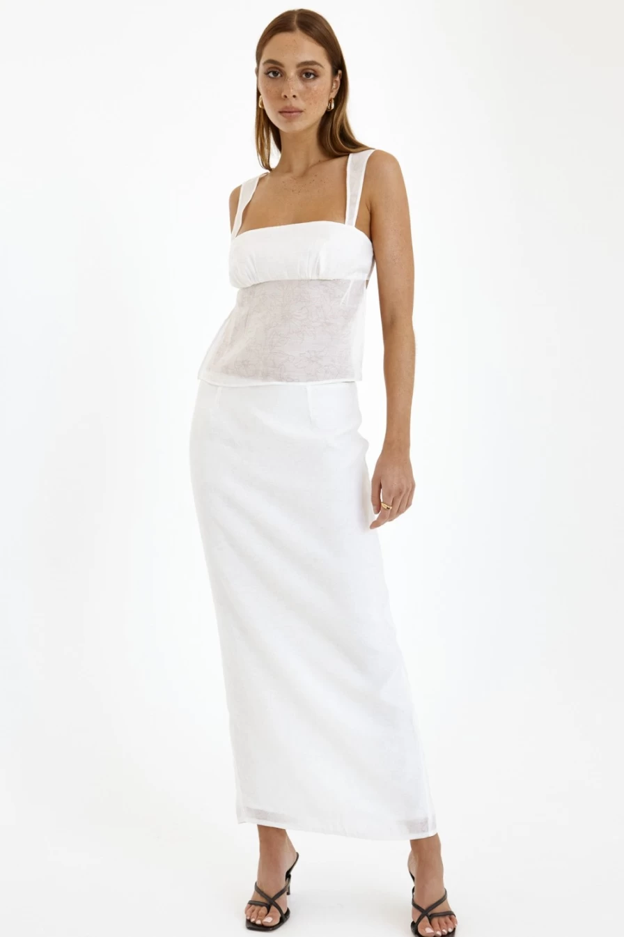 SNDYS Women's Tamsyn White Skirt – Elegant & Stylish