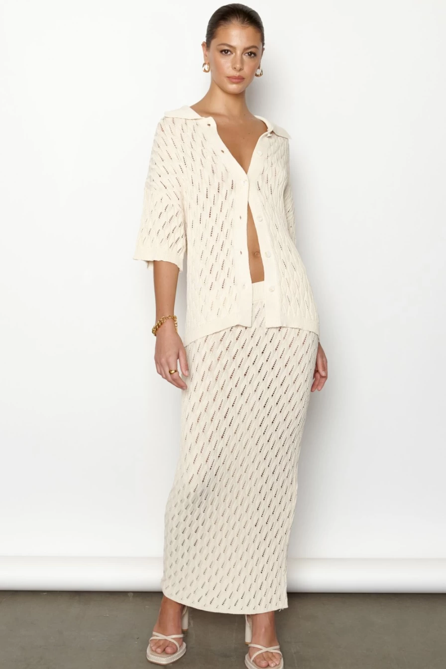 SNDYS Women's Claire Top - Sand Color Casual Blouse
