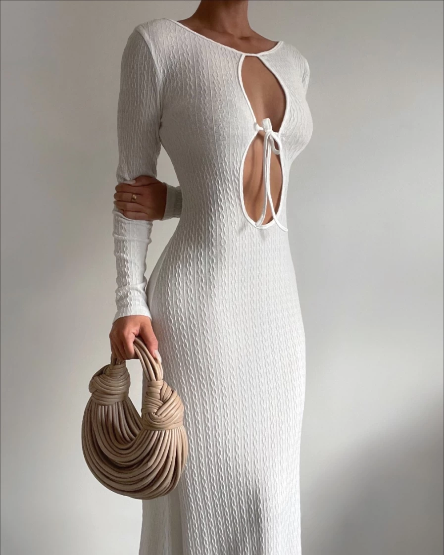 SNDYS Women's Tallulah Maxi Dress - Elegant White Summer Beach Long Dress
