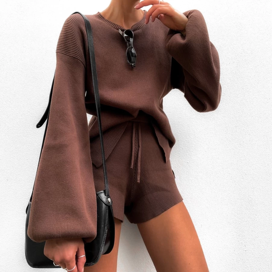 SNDYS Women's Goldie Long Sleeve Top in Chocolate Brown - Elegant Casual Blouse