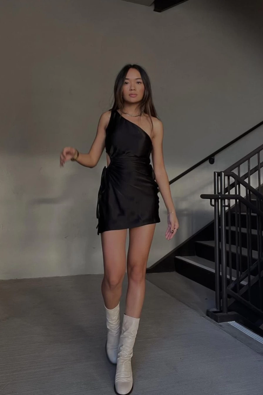 SNDYS Women's Pamela Mini Dress - Black Stylish Party Outfit