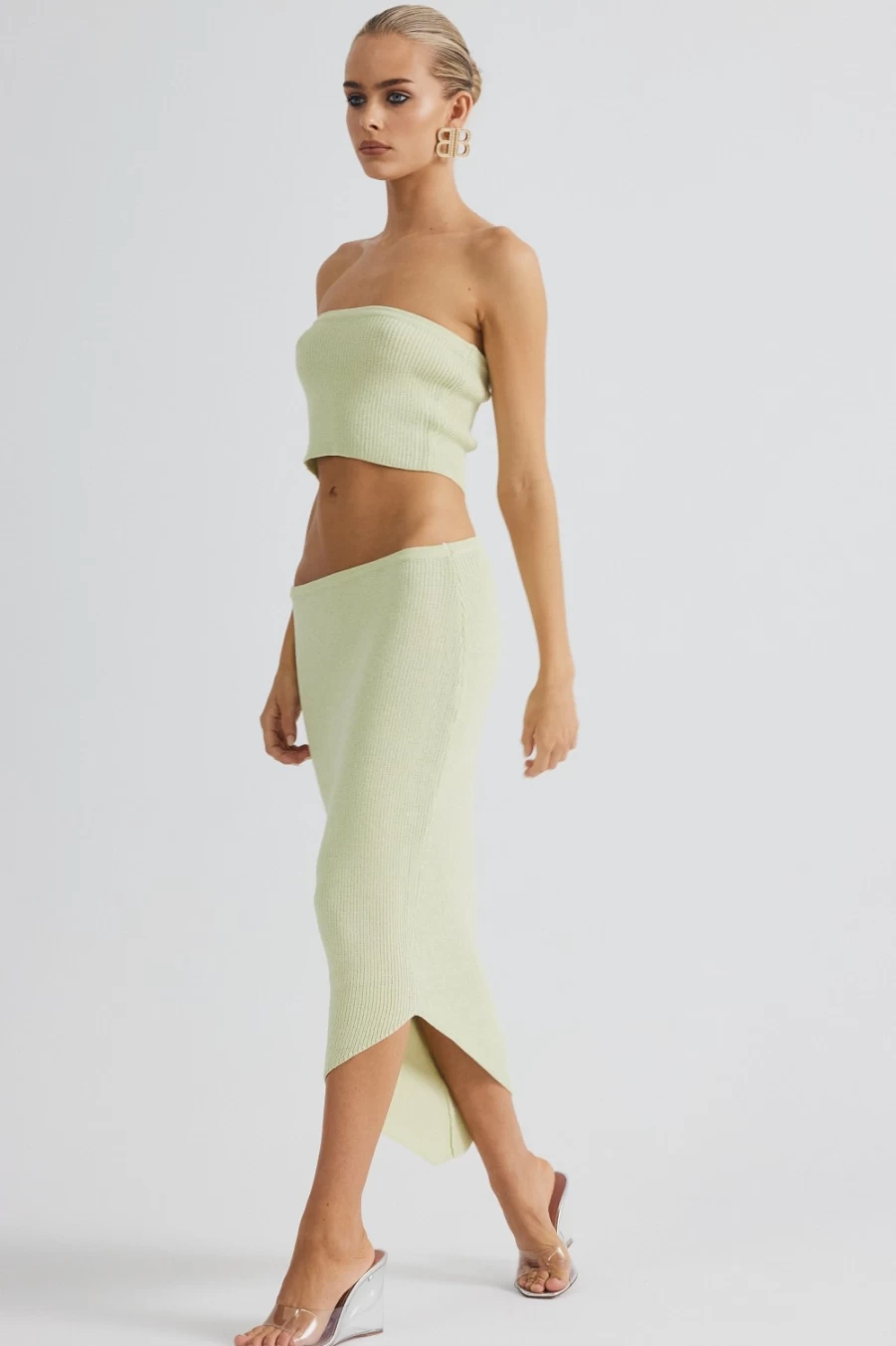 SNDYS Women's Pear Print Knit Skirt - Davia Stylish Comfort