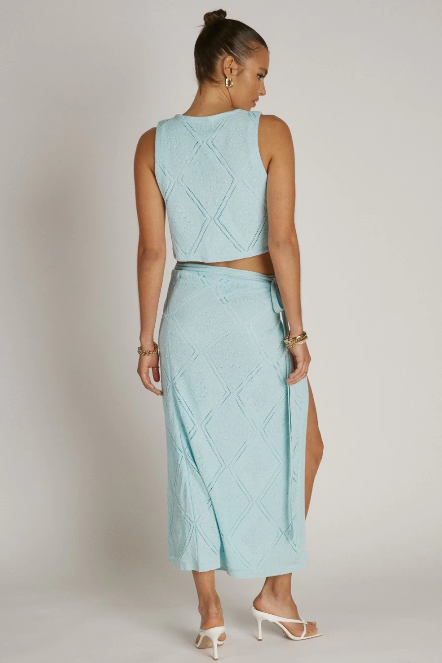SNDYS Women's Kehlani Blue Wrap Skirt - Stylish & Comfortable Summer Fashion