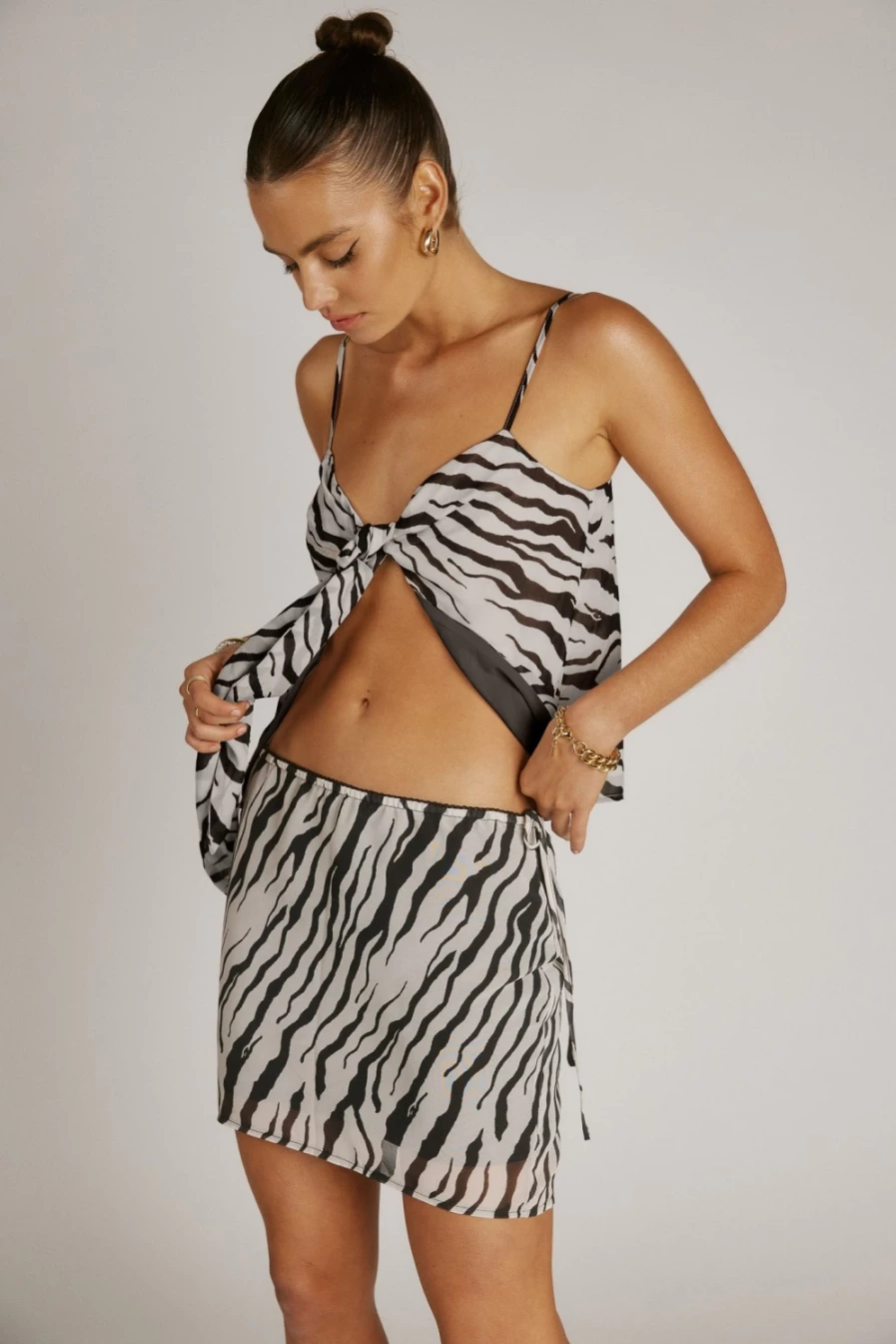 SNDYS Women's Calla Mini Skirt - Zebra Print Fashion Skirt for Women