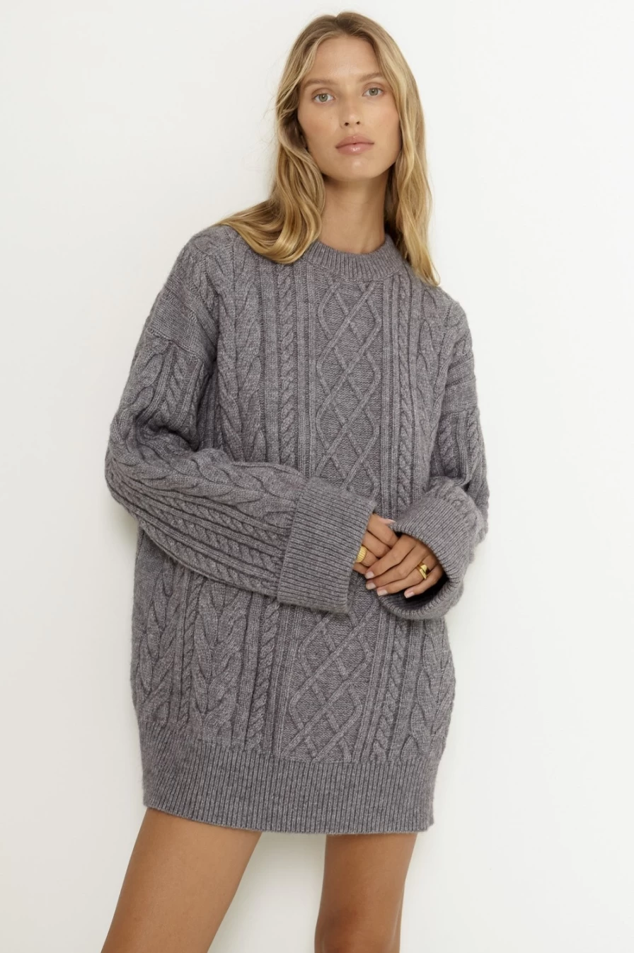 SNDYS Women's Nellie Grey Jumper - Soft Knit Sweater for Women