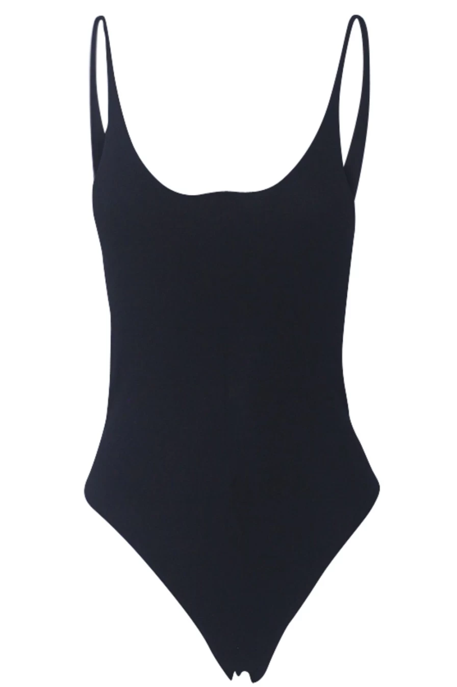 SNDYS Women's Black Barre Bodysuit - Stretchy Ballet Workout Leotard