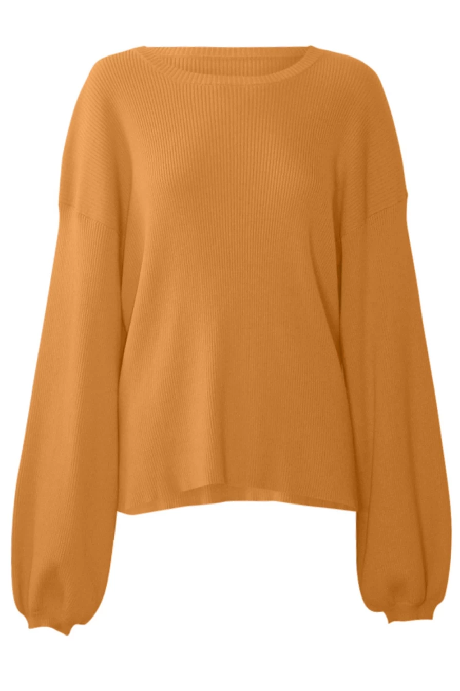 SNDYS Women's Goldie Long Sleeve Orange Top - Stylish Comfort Fit