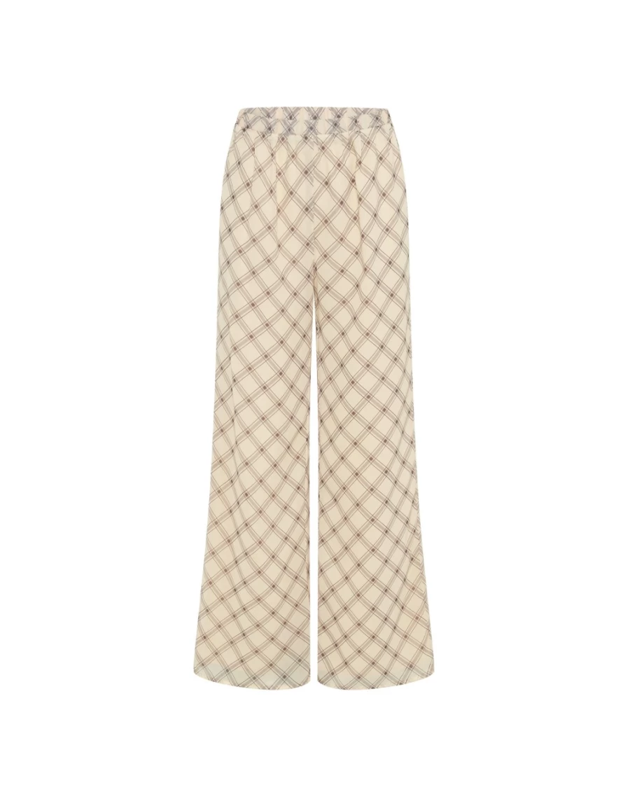 SNDYS Women's Candice Check Print Pants - Stylish Plaid Trousers for Women