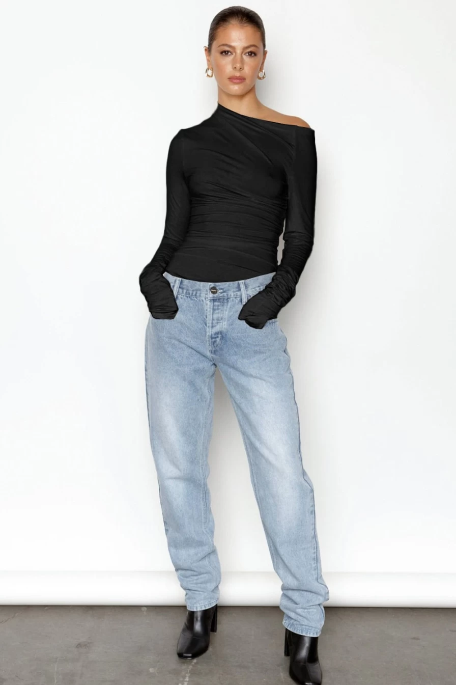 SNDYS Women's Nyah Bodysuit - Black Stylish Comfort for Everyday Wear