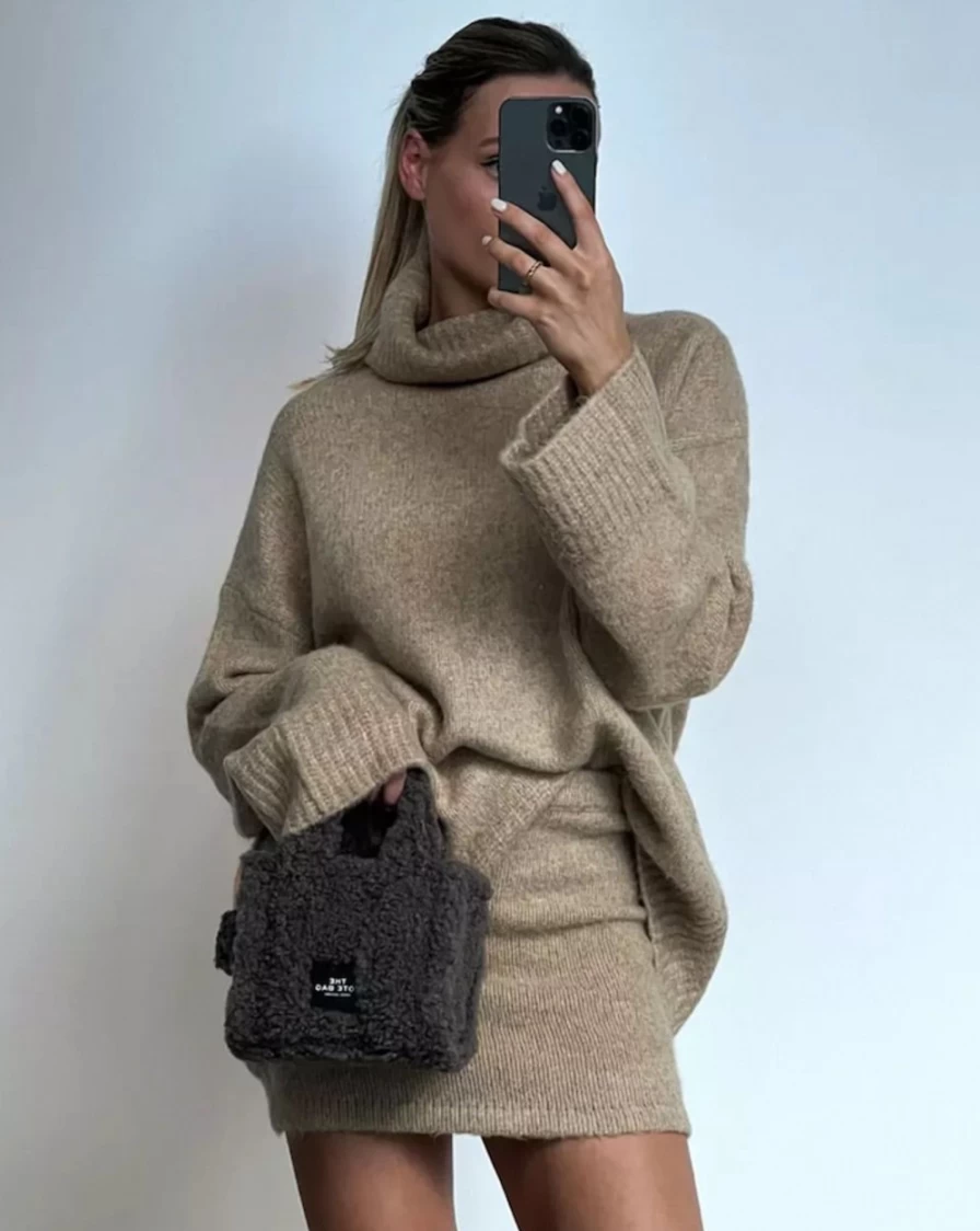 SNDYS Women's Beige Winnie Jumper - Cozy Knit Sweater for Women