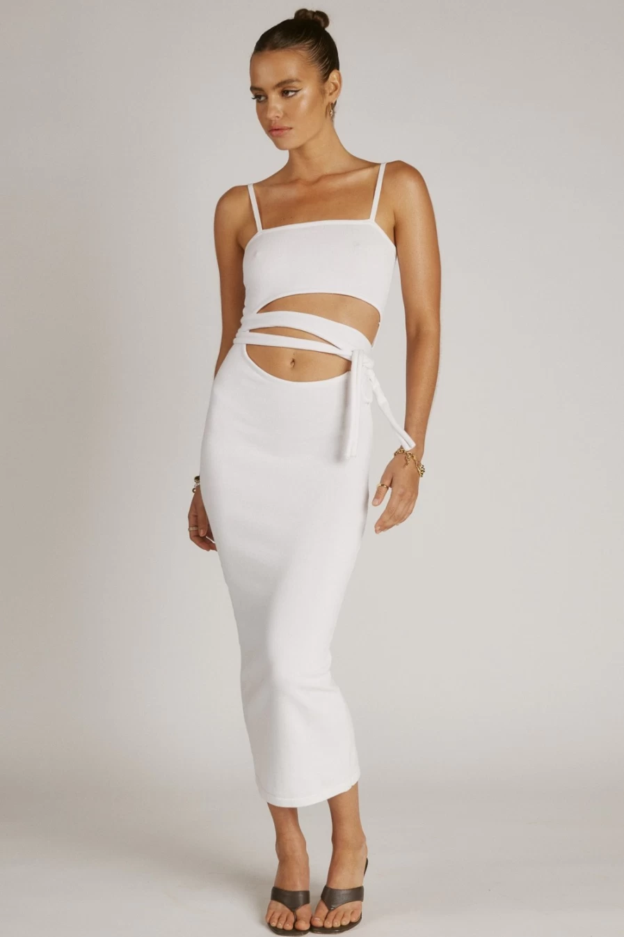 SNDYS Women's Pallas White Dress - Elegant Summer Fashion