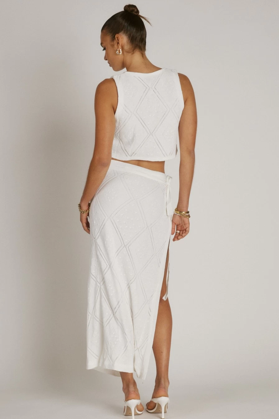 SNDYS Women's Kehlani White Wrap Skirt - Elegant Boho Style Summer Skirt